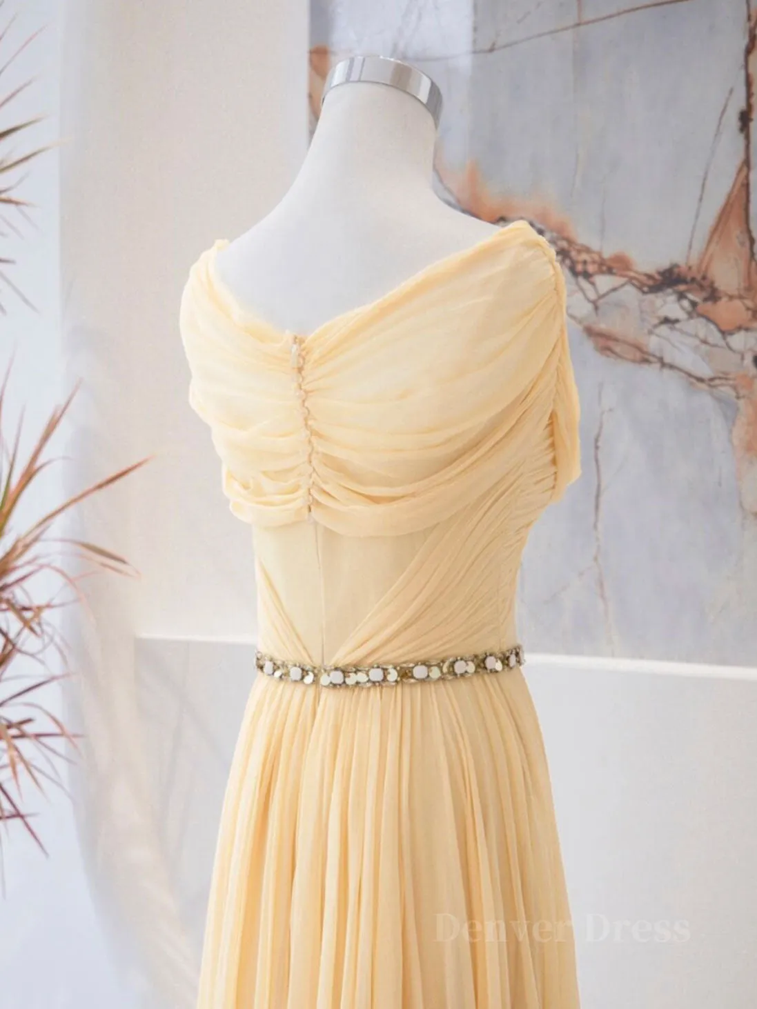 A-Line Chiffon Long Prom Dresses Sweetheart Neck Chiffon Formal Dress
