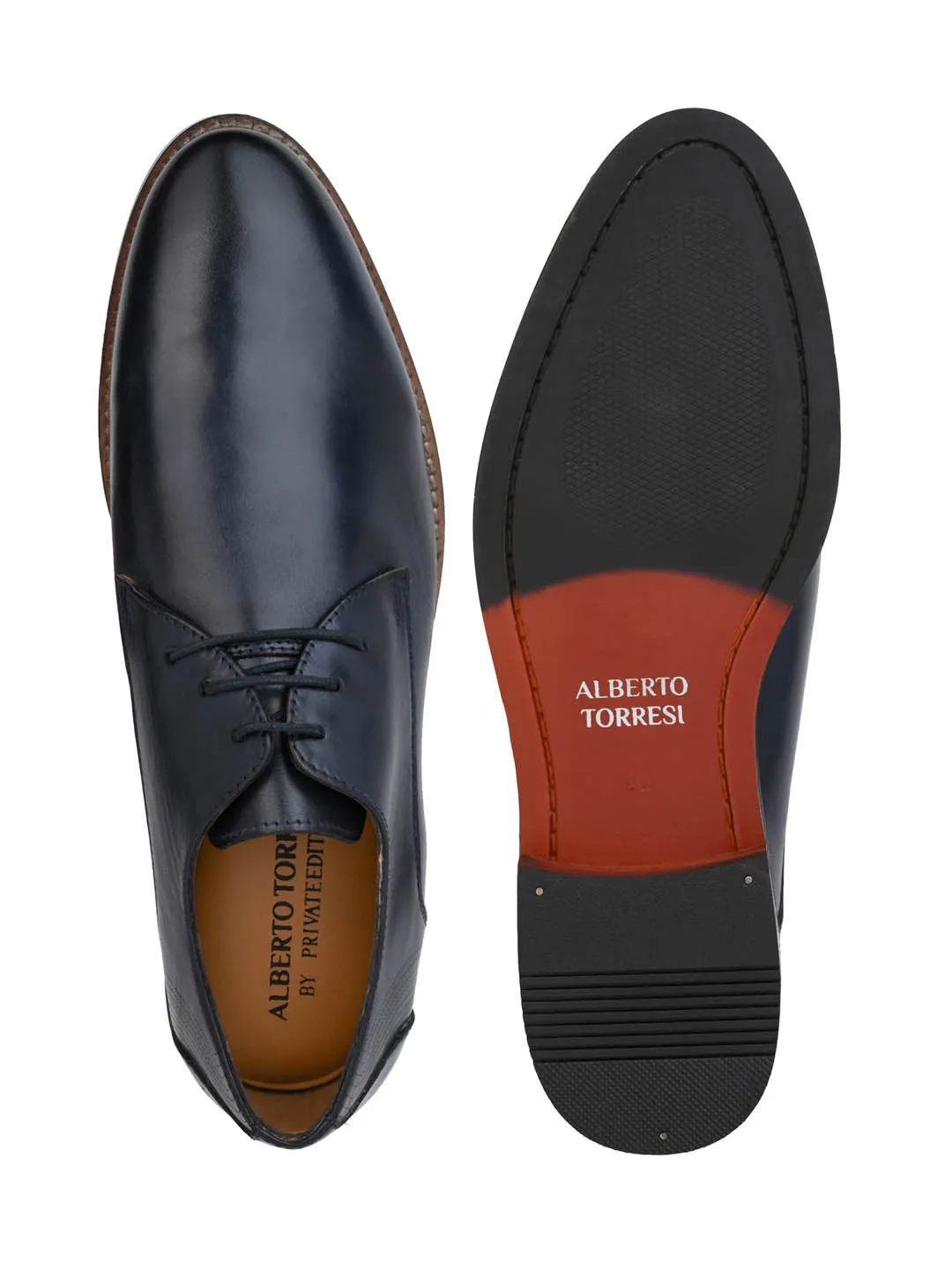 Alberto Torresi Genuine Leather Black Formal Derby Shoes