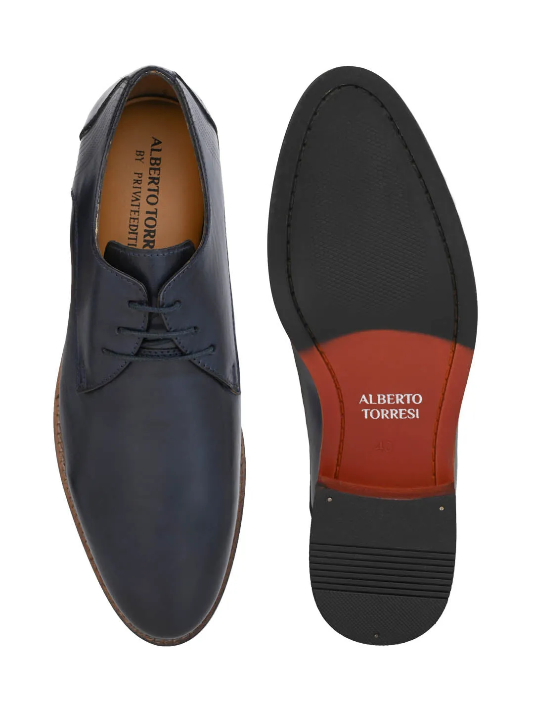Alberto Torresi Genuine Leather Black Formal Derby Shoes