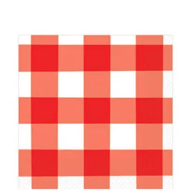 American Summer Red Gingham Lunch Tissues 16pcs