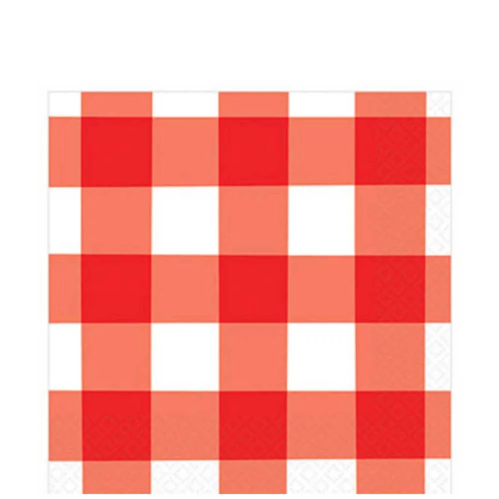 American Summer Red Gingham Lunch Tissues 16pcs