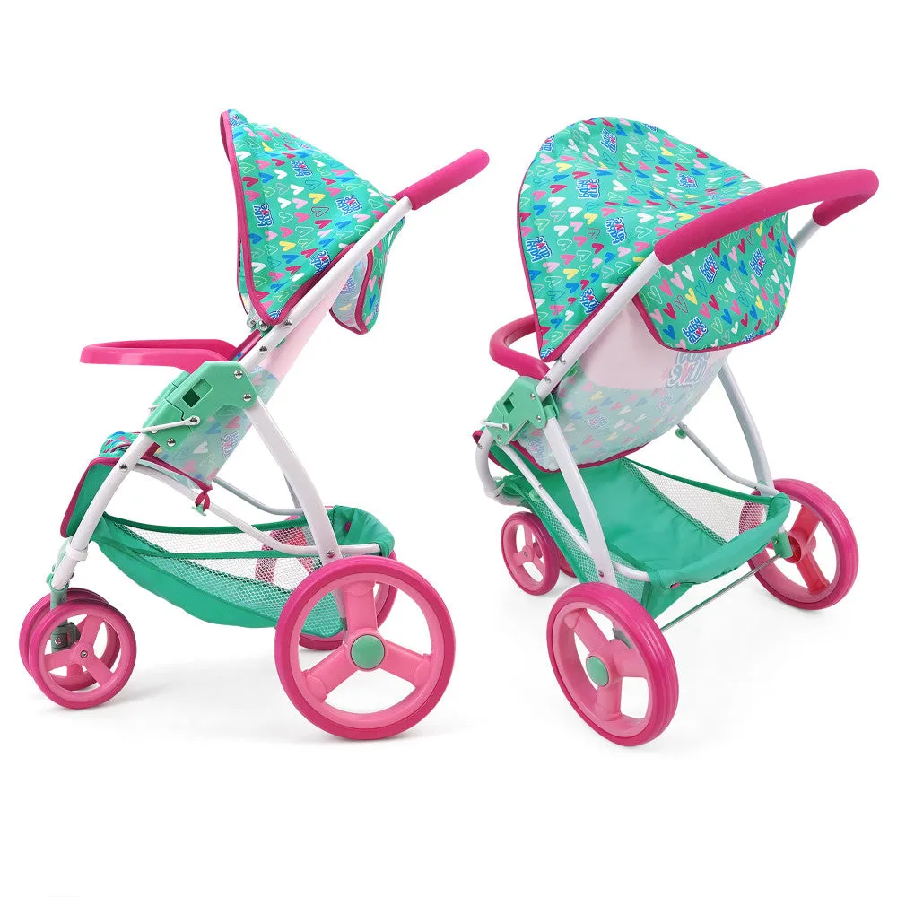 Baby Alive Heart-Themed Doll Jogging Stroller - Pink and Green Playset