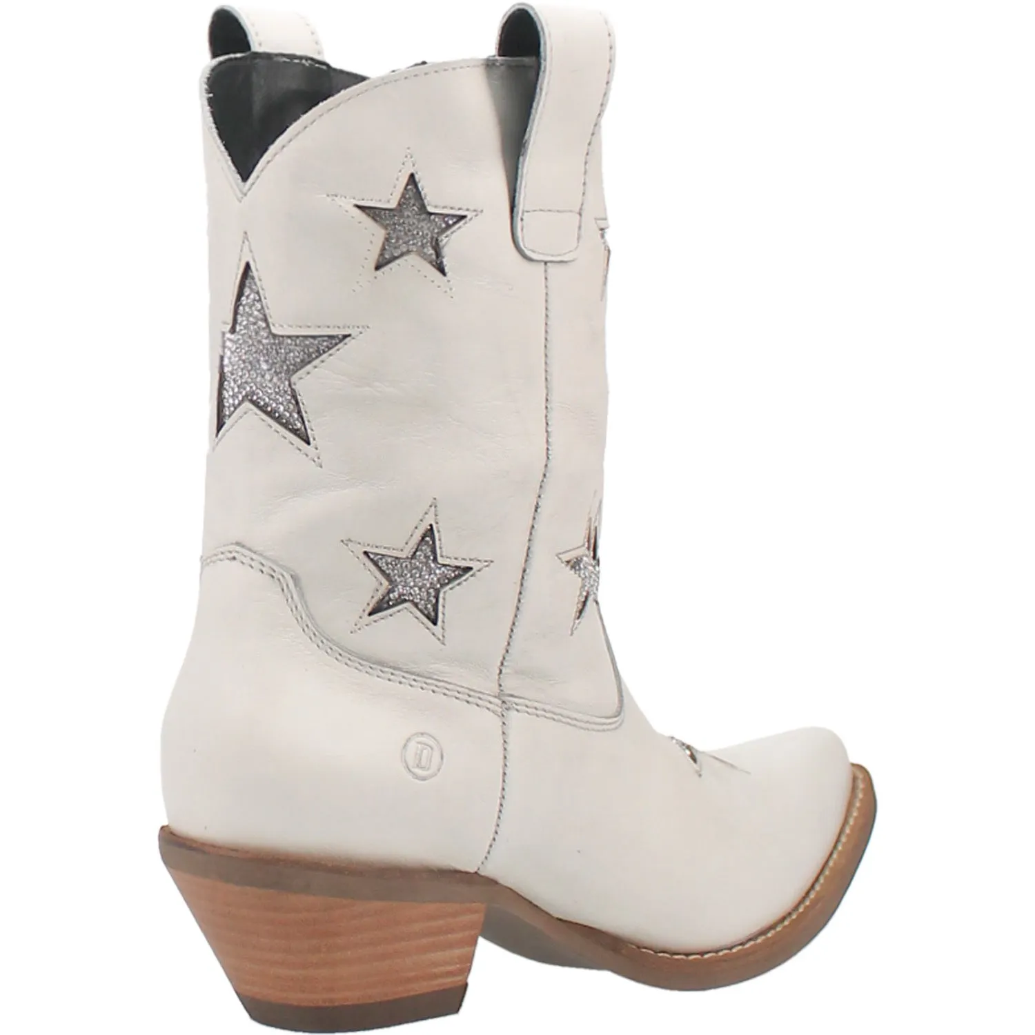 Dingo Womens Star Struck Bootie White Leather Fashion Boots