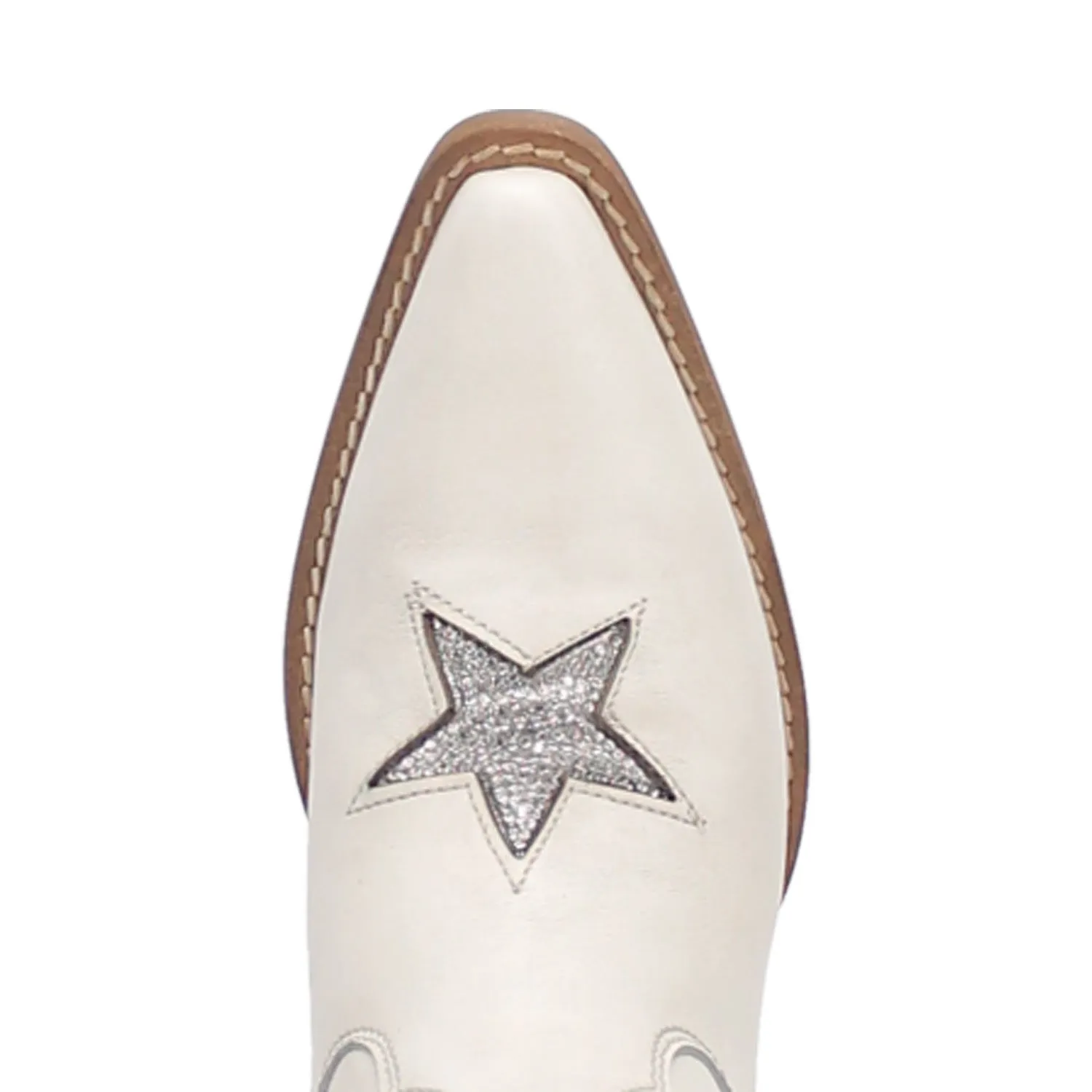Dingo Womens Star Struck Bootie White Leather Fashion Boots