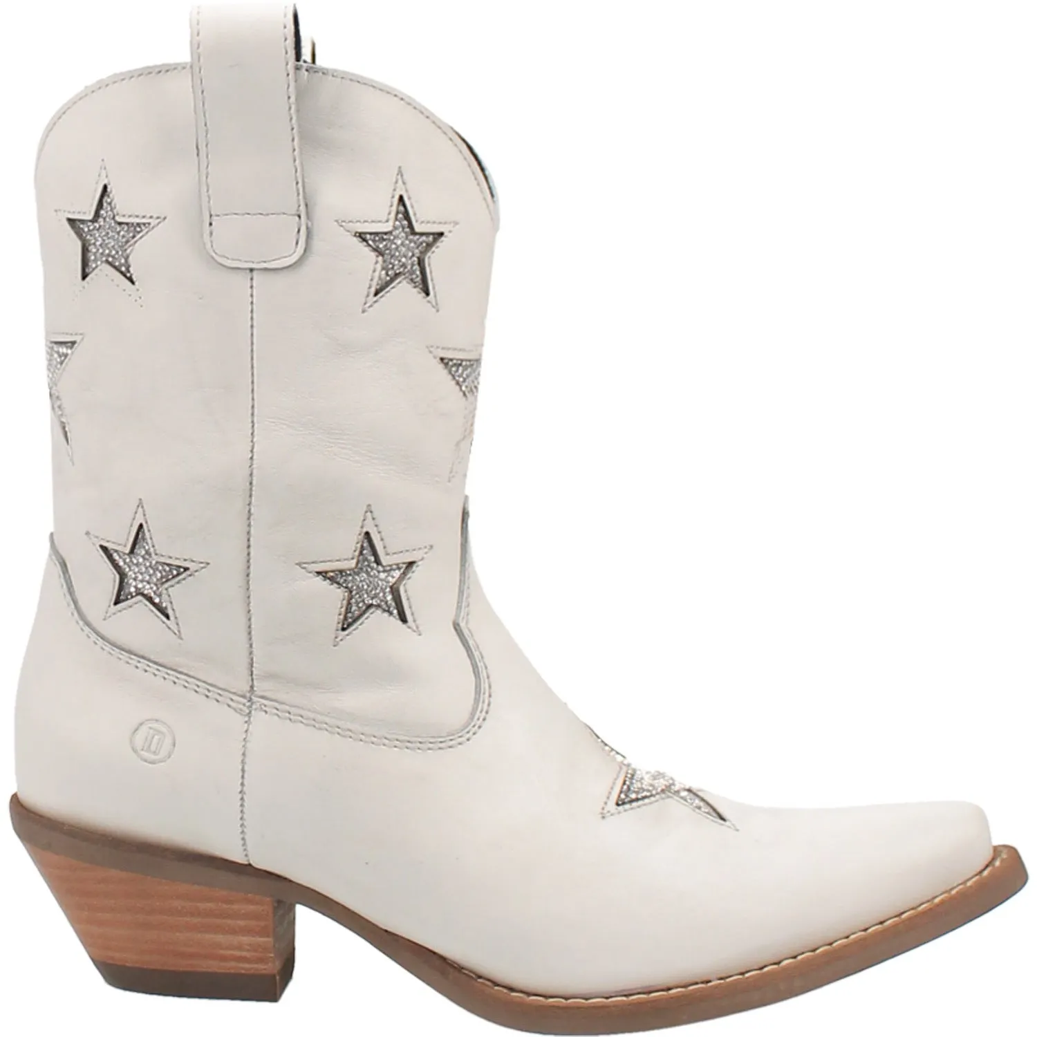 Dingo Womens Star Struck Bootie White Leather Fashion Boots