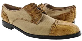 Dolce Pelle - Men's Sand Genuine Lizard & Honey Crocodile Dress Shoes