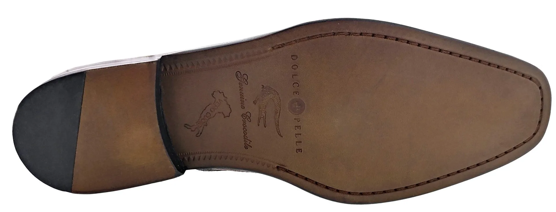 Dolce Pelle - Men's Sand Genuine Lizard & Honey Crocodile Dress Shoes
