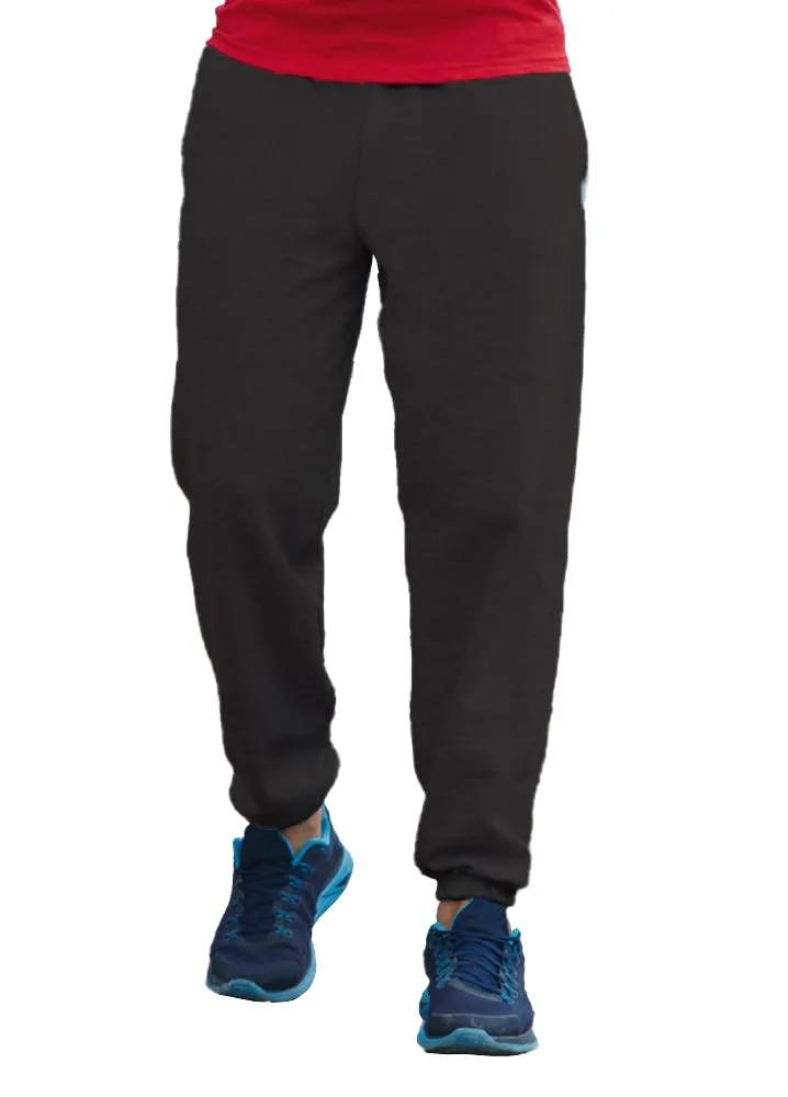 FLOSO Mens Elasticated Jog Pants / Jogging Bottoms (Closed Cuff)