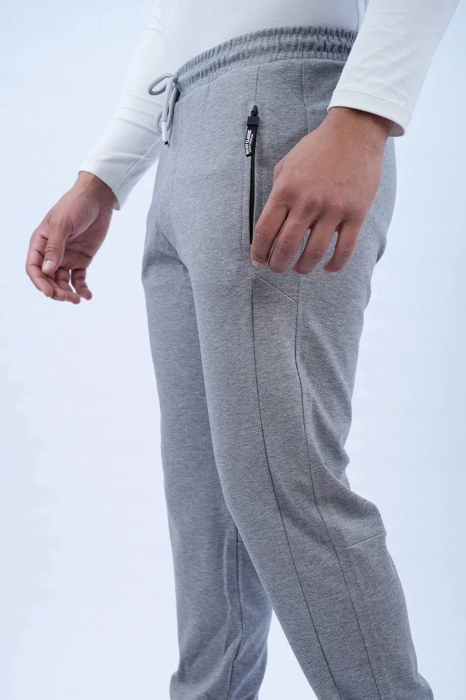 Grey Jogging With Zippered Closable Pockets