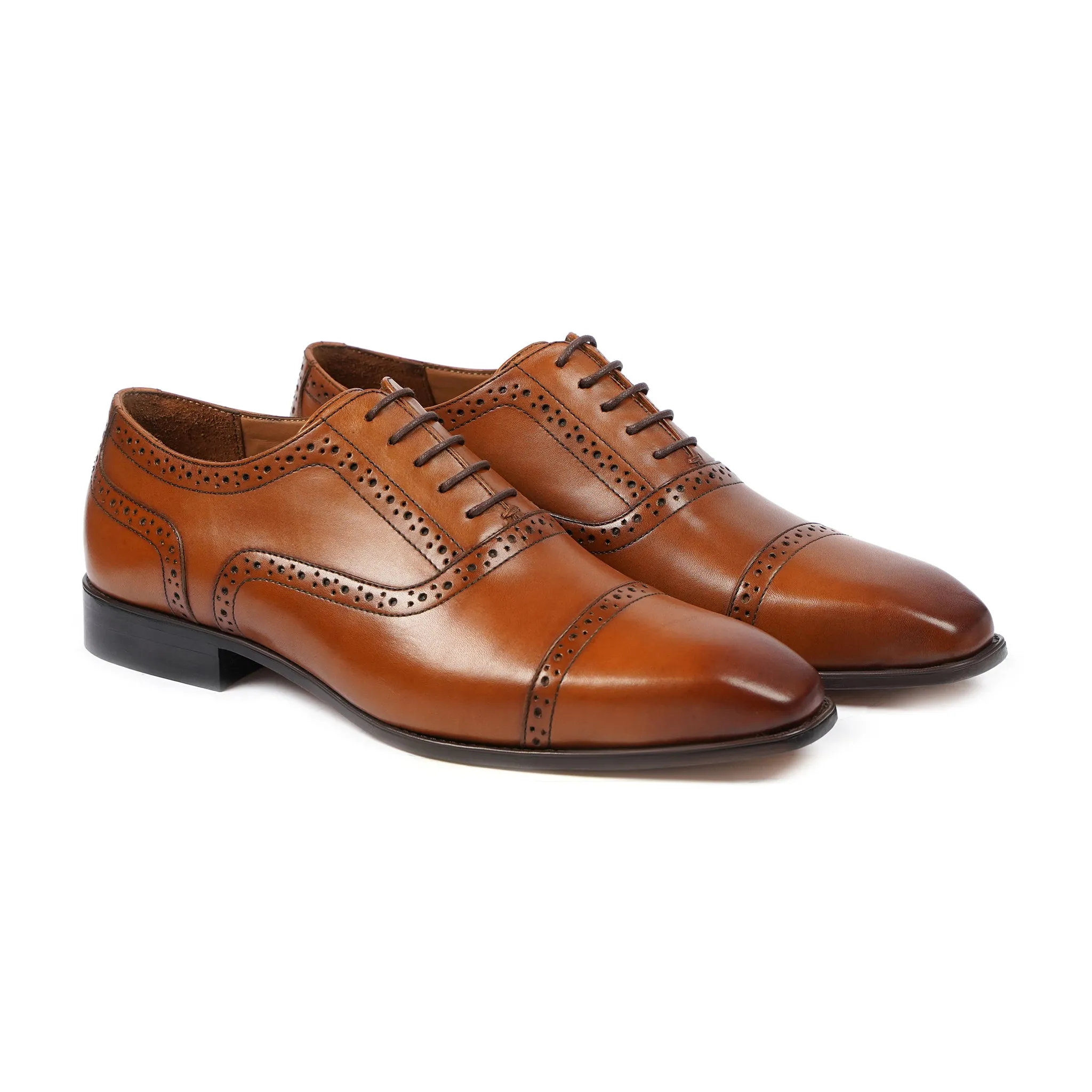 Hernan - Men's Light Brown Calf Leather Oxford Shoe