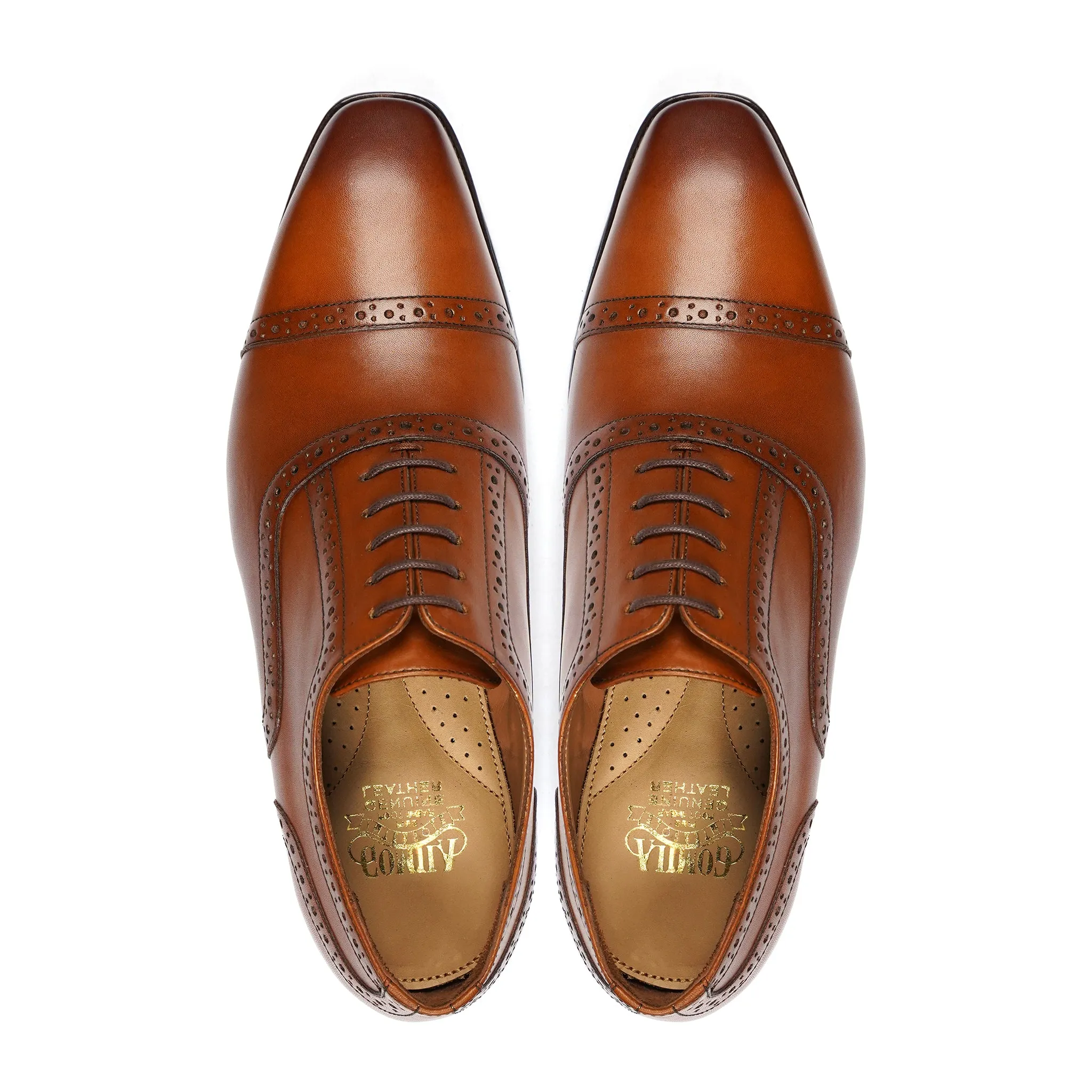 Hernan - Men's Light Brown Calf Leather Oxford Shoe