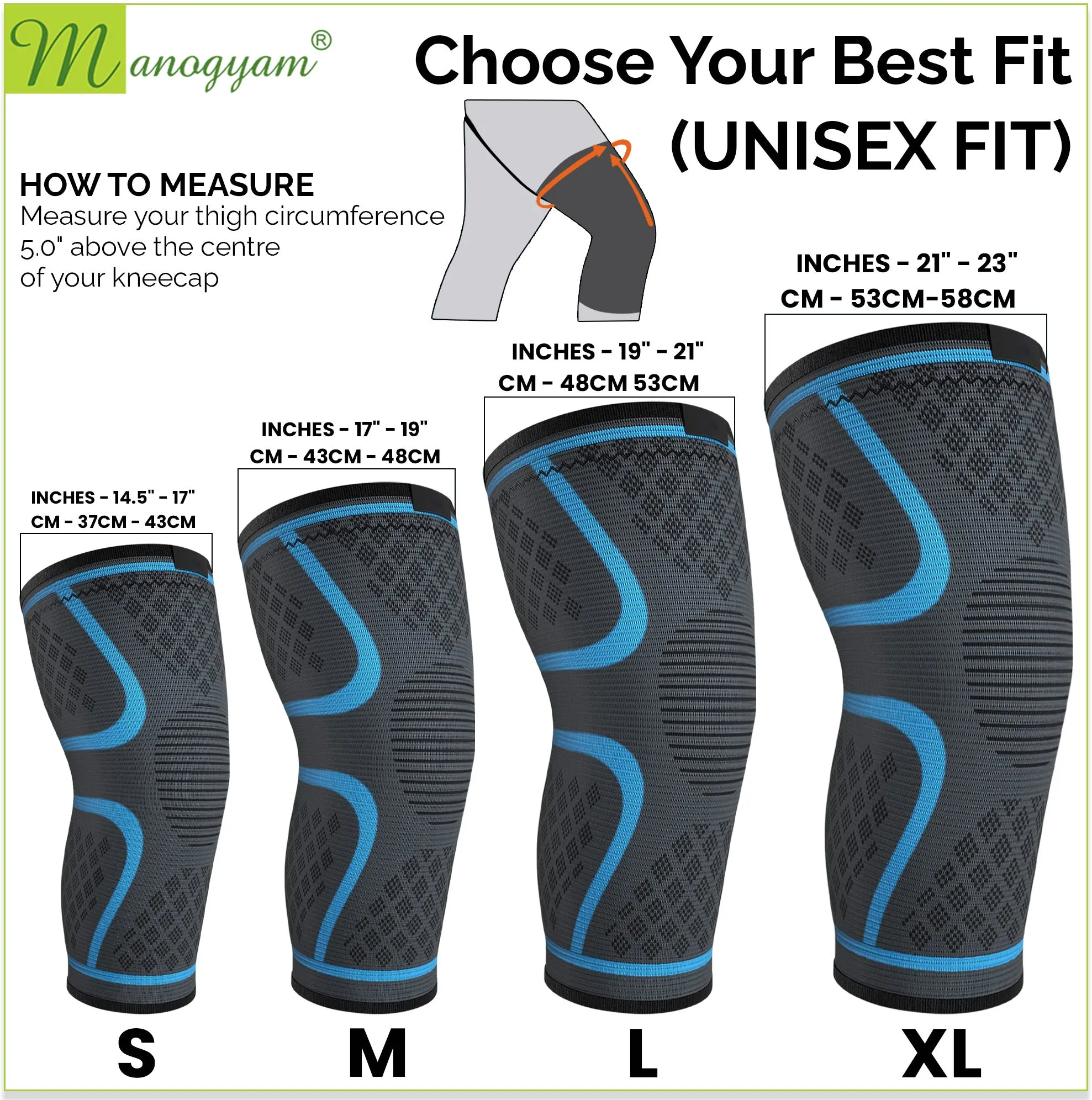Knee Support Cap Knee Braces for Running | Gym | Fitness | Knee Pain Women & Men - Small Size