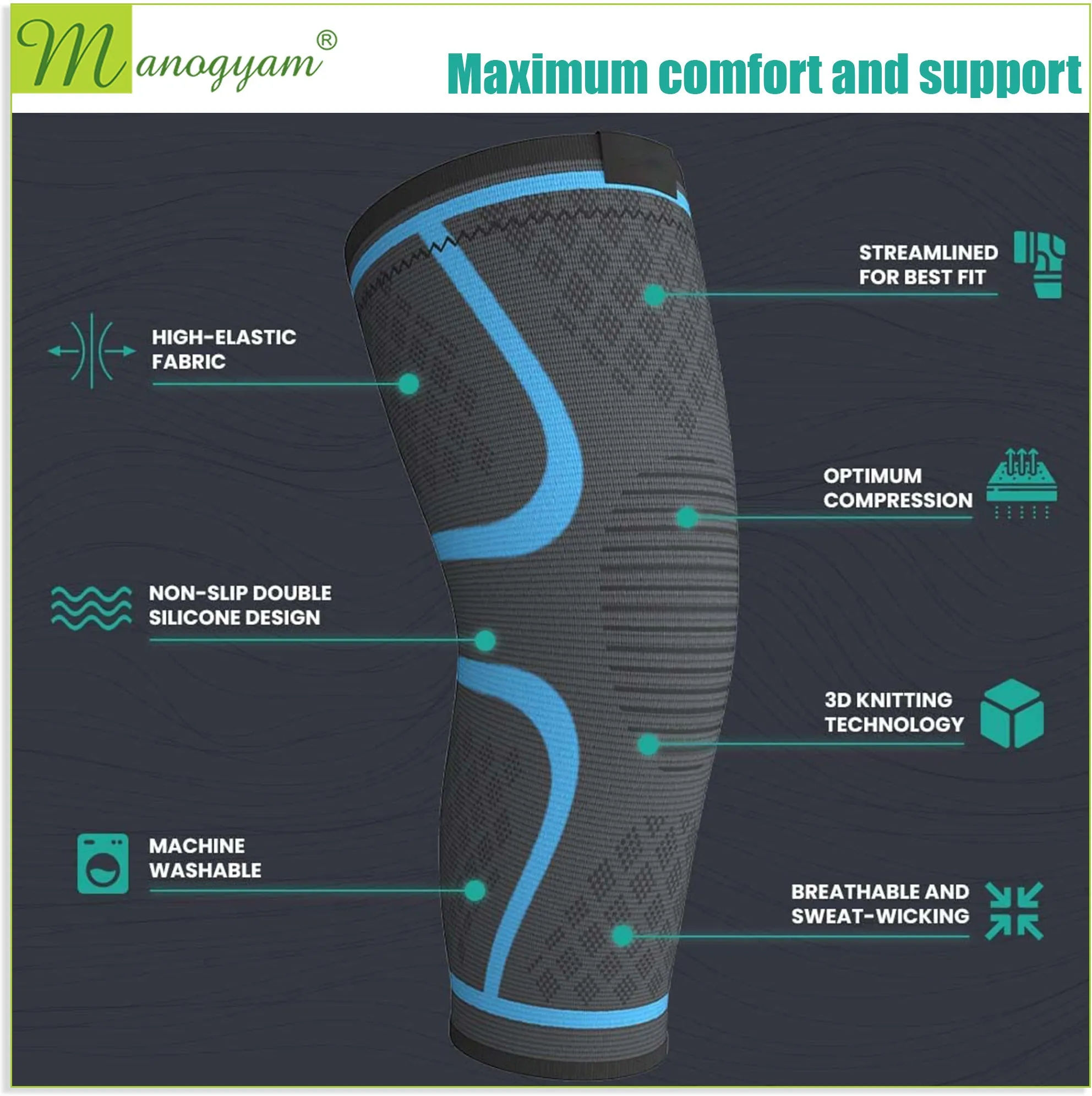 Knee Support Cap Knee Braces for Running | Gym | Fitness | Knee Pain Women & Men - Small Size