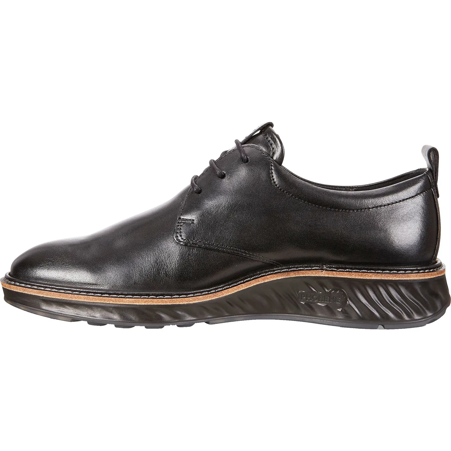 Men's Ecco ST.1 Hybrid Plain Toe Black Leather