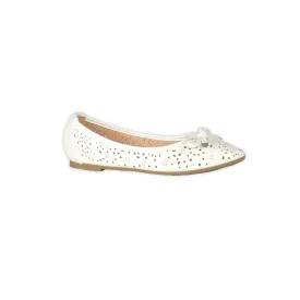 Perforated Ballerinas - White