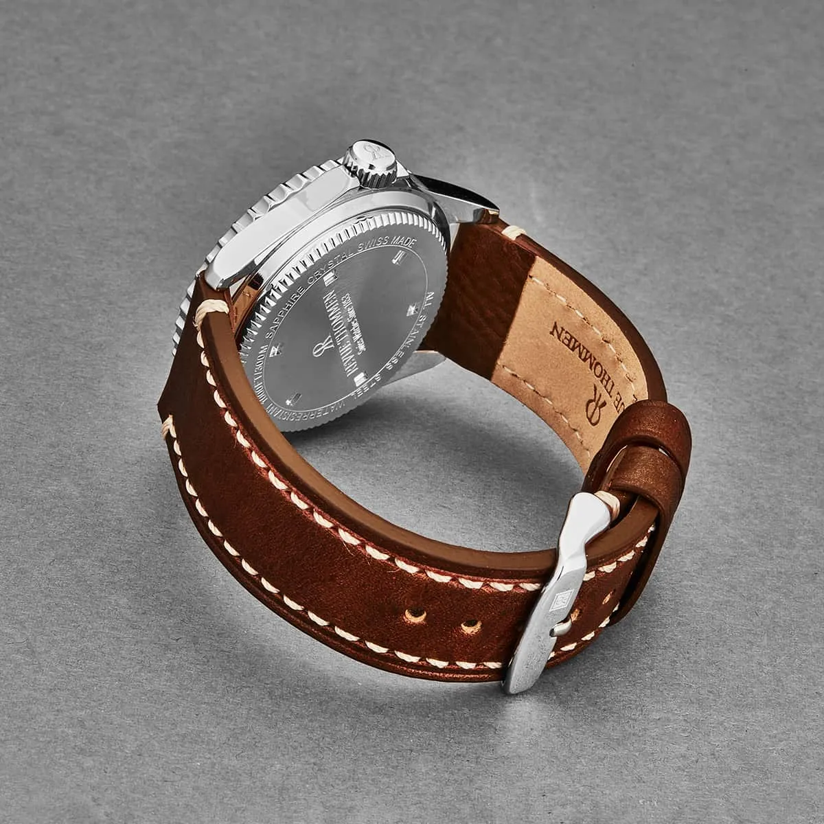 Revue Thommen Men's 17571.2523 'Diver' Blue Dial Brown Leather Strap Swiss Automatic Watch