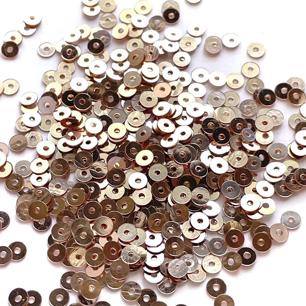Sequins - Flat - Circle - 4mm - Pink Gold (S184)