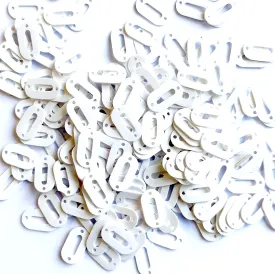 Sequins - Oval - Flat - 10mm x 5mm - White (S176)