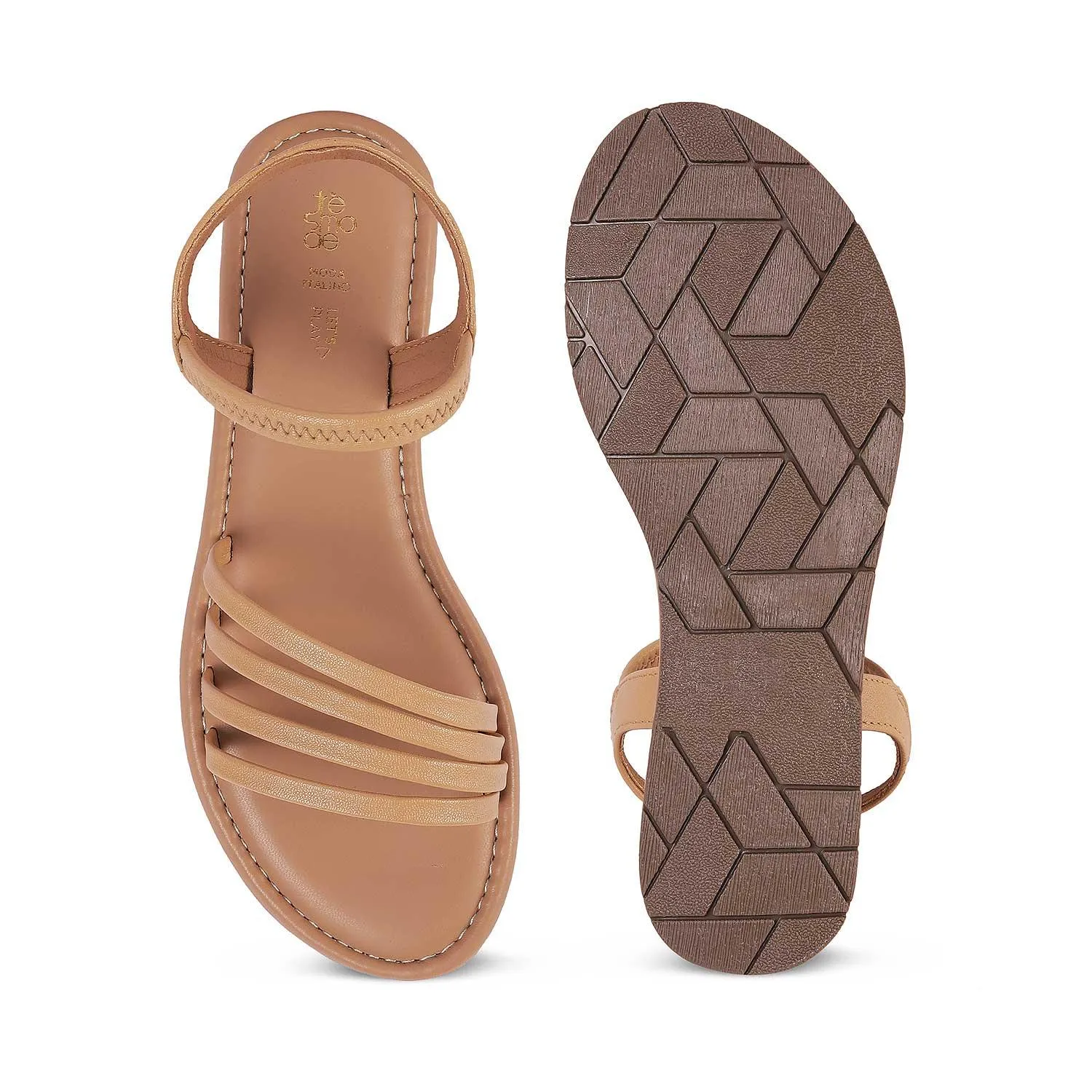 Tresmode Flastrip Beige Women's Casual Flats